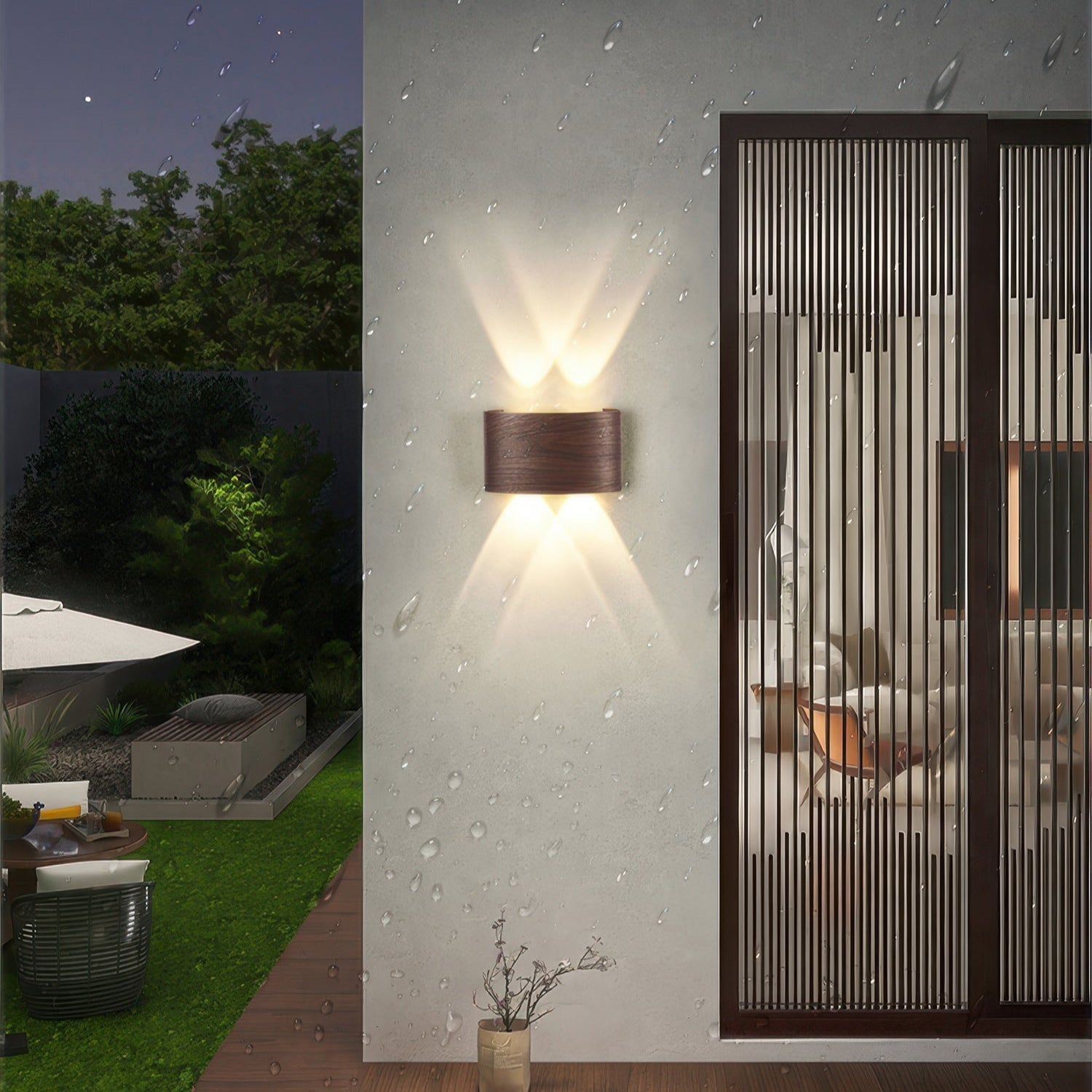 NordGlow – Sleek Up & Down Wall Light with Modern Wood-Like Finish