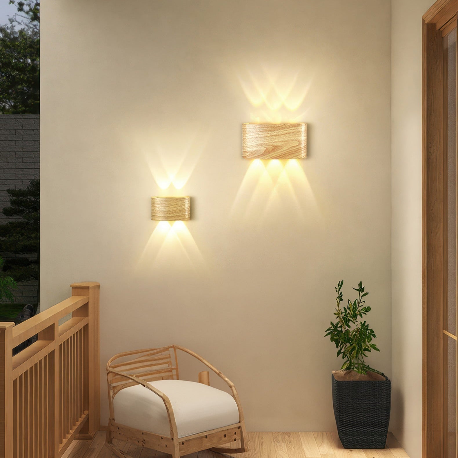 NordGlow – Sleek Up & Down Wall Light with Modern Wood-Like Finish