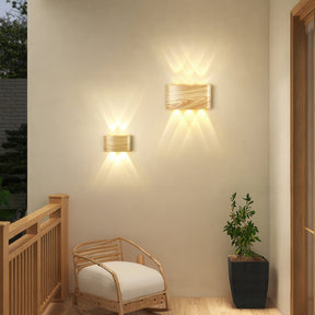 NordGlow – Sleek Up & Down Wall Light with Modern Wood-Like Finish