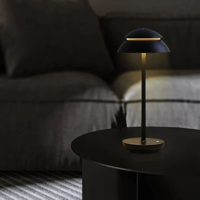 LumoCurve - Sleek cordless table lamp with adjustable brightness and modern design