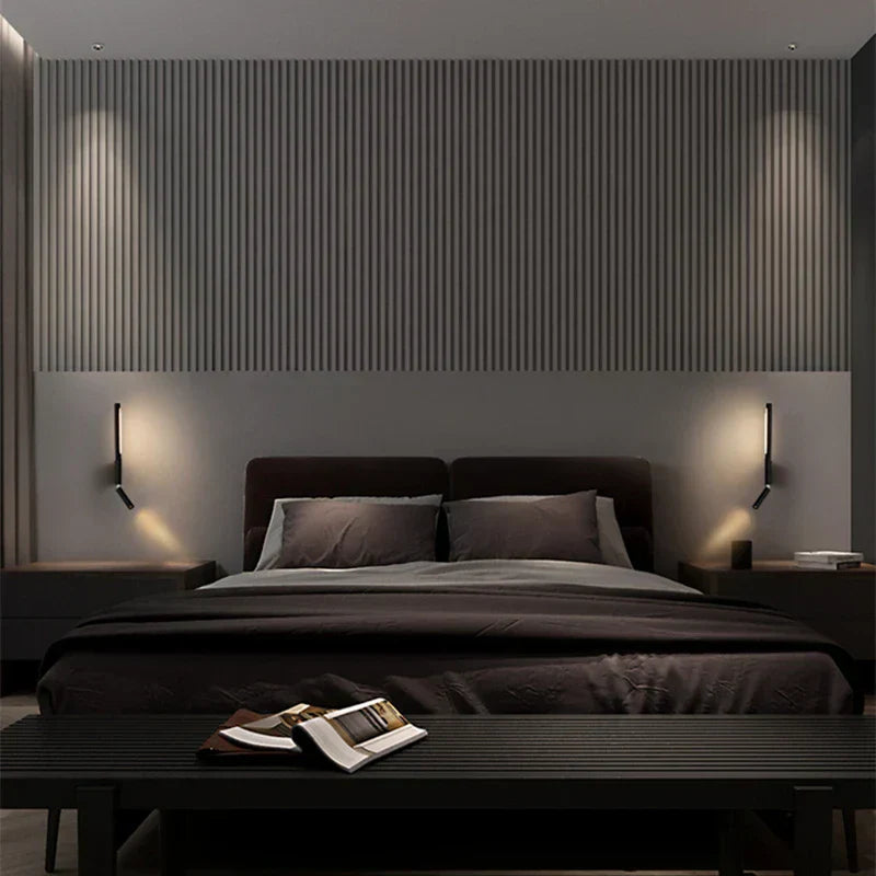 LumiGlide - Sleek LED wall lamp with adjustable rotation and modern design