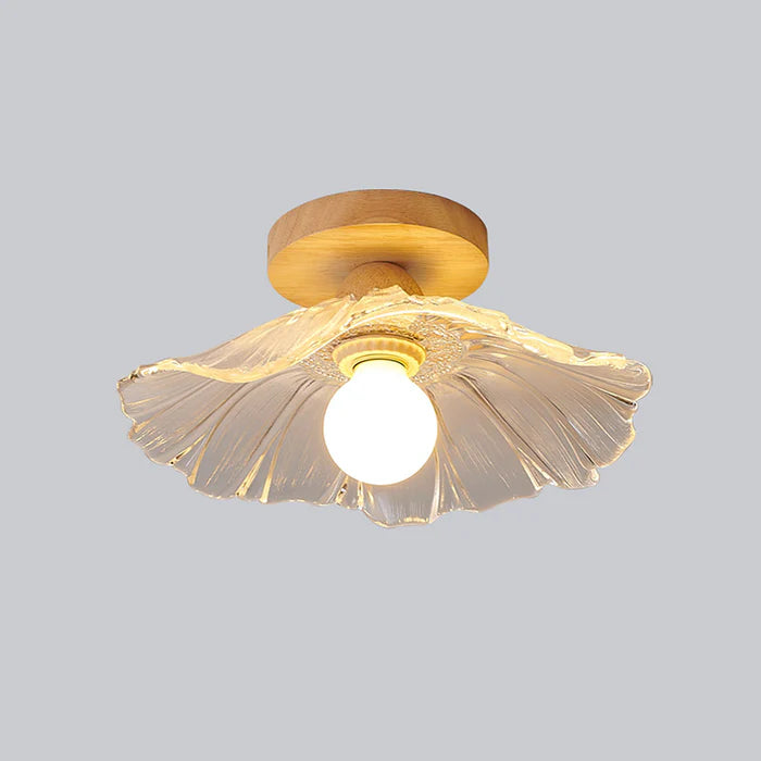 LumoWood - Creative Wood and Glass Ceiling Light for Hallways & Beyond