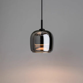 LuxeGlow - Black Glass Pendant Light with Modern LED Chandelier Design