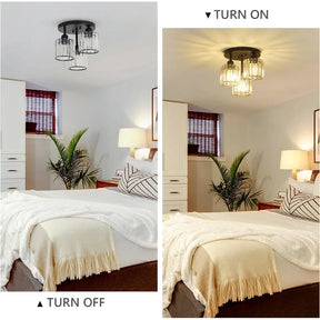 CrystalAura - Elegant Semi-Flush Mount Ceiling Light for Sophisticated Spaces