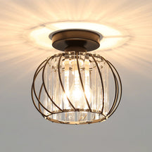 CrystalGlow - Elegant Crystal Flush Mount Ceiling Light with Modern Luxury Illumination