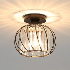 CrystalGlow - Elegant Crystal Flush Mount Ceiling Light with Modern Luxury Illumination