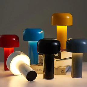 LumiNest - Mini Mushroom Lamp with Cordless Design and Adjustable Brightness