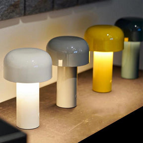 LumiNest - Mini Mushroom Lamp with Cordless Design and Adjustable Brightness