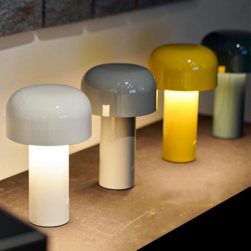 LumiNest - Mini Mushroom Lamp with Cordless Design and Adjustable Brightness