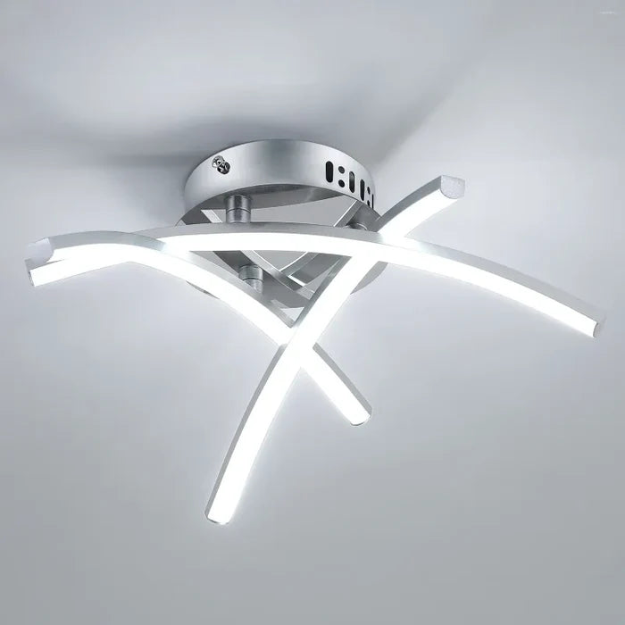 ArcGlow - Modern trident arc ceiling light with LED illumination for bedrooms