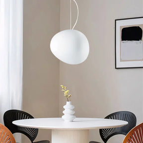 LumiPebble – Elegant Pebble-Shaped Pendant Light with Frosted Glass Shade