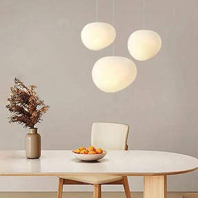 LumiPebble – Elegant Pebble-Shaped Pendant Light with Frosted Glass Shade