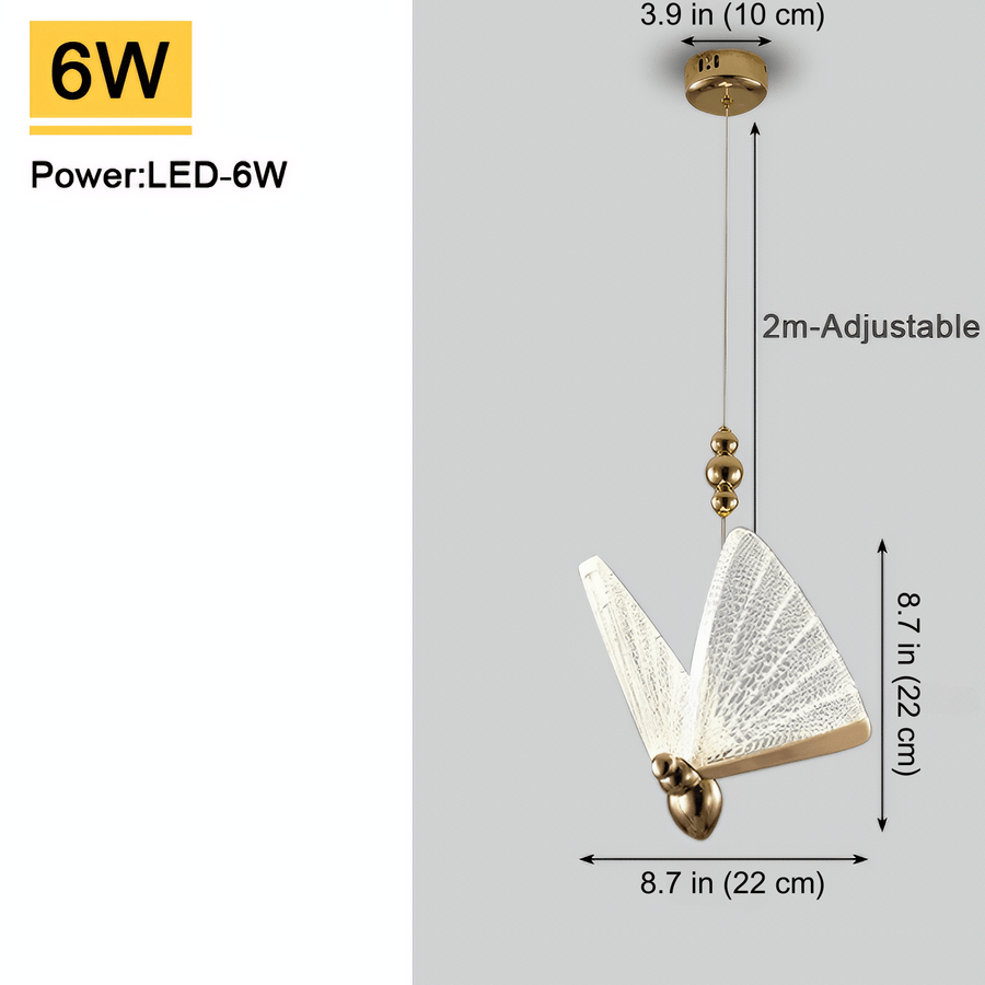 ButterflyGlow – Elegant Pendant Light with Artistic Butterfly Design and LED Illumination