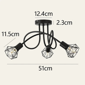 WireGlow - Contemporary Ceiling Lamp with Unique Twisted Frame