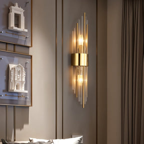 VeraGlow – Elegant Vertical Glass Rod Wall Lamp for Chic Interiors