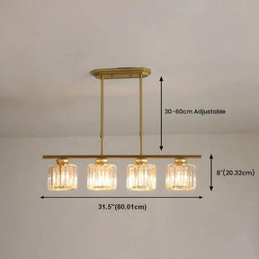 LuxeLume – Modern Crystal -Light Pendant Chandelier for Dining Room & Kitchen