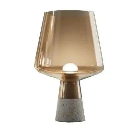 OpalBeam - Modern Table Lamp with Tapered Base and Bell-Shaped Glass Shade