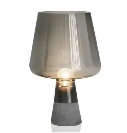 OpalBeam - Modern Table Lamp with Tapered Base and Bell-Shaped Glass Shade