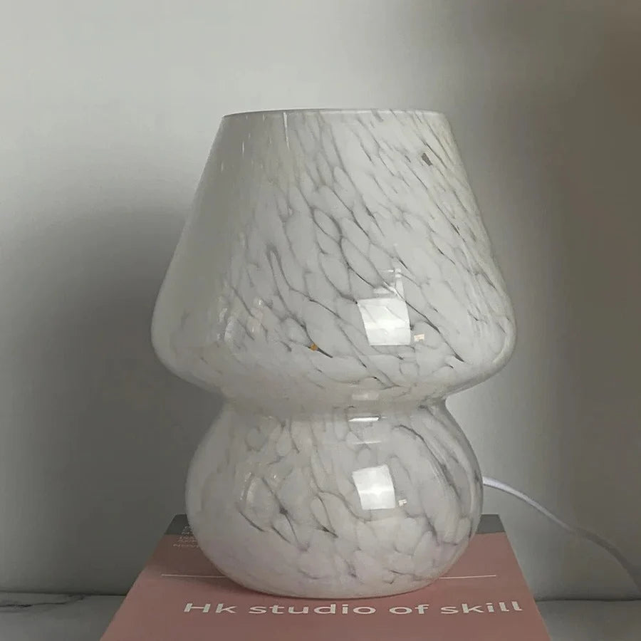 LumiGlow - Artistic Table Lamp with Unique Curvy Glass Design