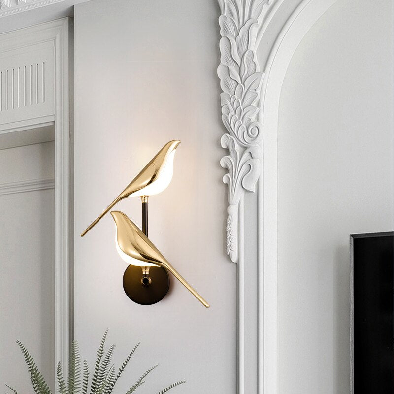 LuxeBeam – Modern Bird Inspired Wall Light with Adjustable Magnetic Design