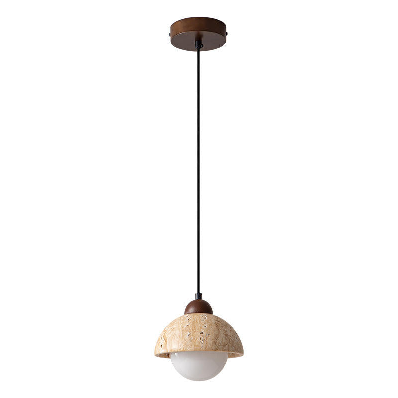 MarbleGlow – Elegant Natural Marble Pendant Light with LED Bulbs