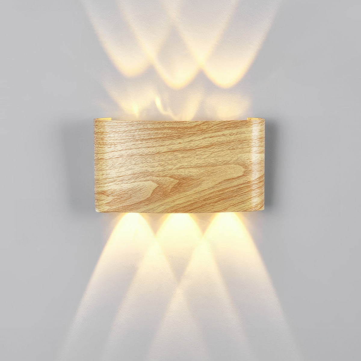 NordGlow – Sleek Up & Down Wall Light with Modern Wood-Like Finish