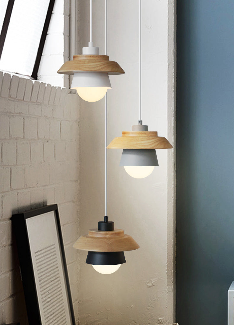 GlowNest - Scandinavian Pendant Lamp with Open Wood Frame for Warm Ambient Lighting