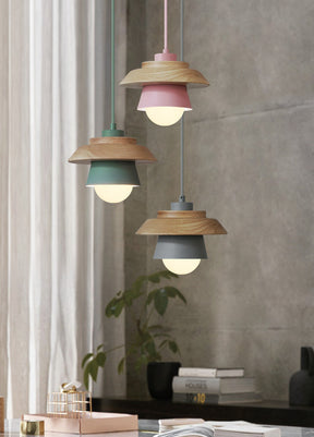 GlowNest - Scandinavian Pendant Lamp with Open Wood Frame for Warm Ambient Lighting