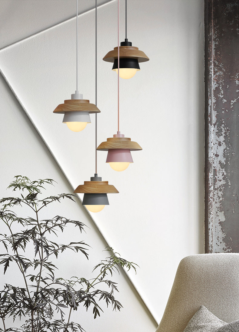 GlowNest - Scandinavian Pendant Lamp with Open Wood Frame for Warm Ambient Lighting