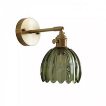 BrassGlow - Elegant Wall Mounted Light with Decorative Glass Shade