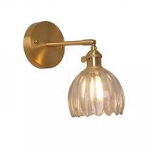 BrassGlow - Elegant Wall Mounted Light with Decorative Glass Shade