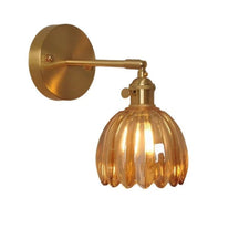 BrassGlow - Elegant Wall Mounted Light with Decorative Glass Shade