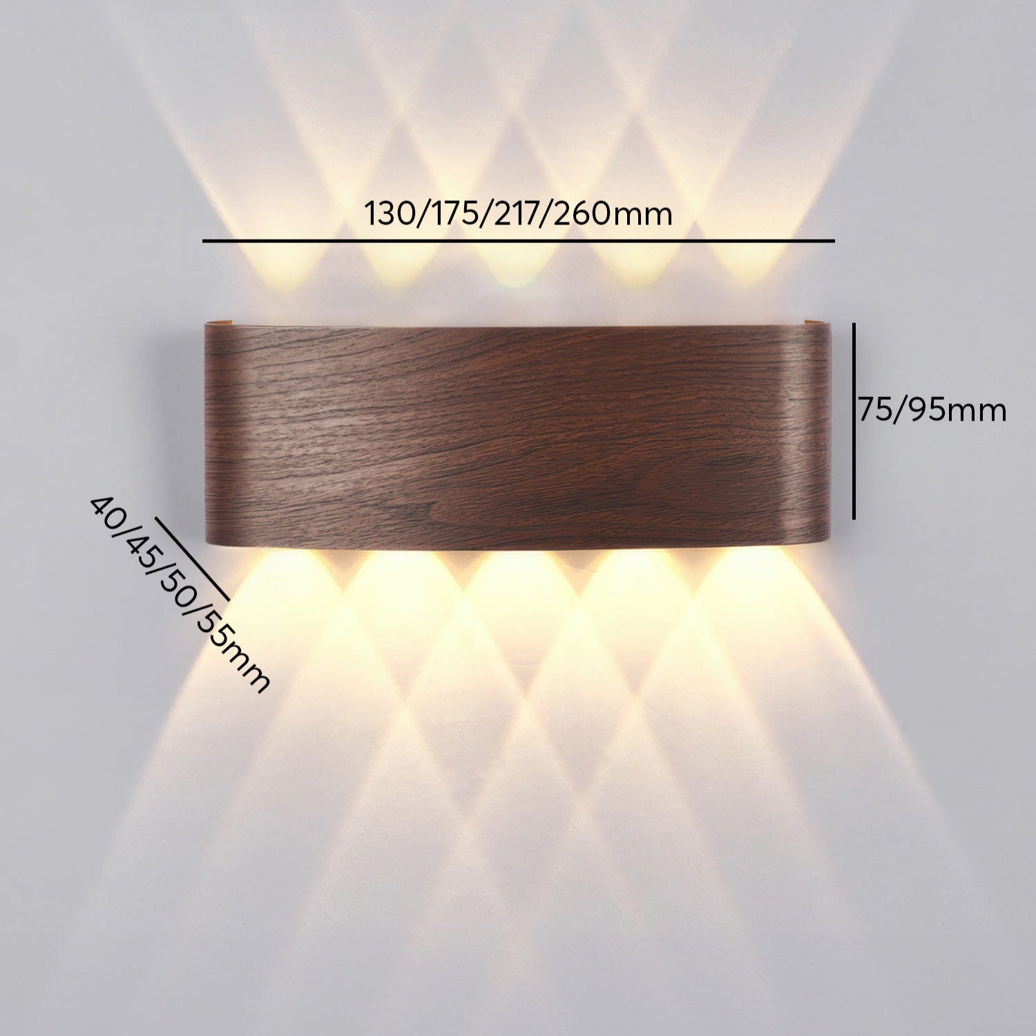 NordGlow – Sleek Up & Down Wall Light with Modern Wood-Like Finish