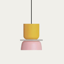 LuxeLume - Modern Color Block Pendant Light with Layered Design