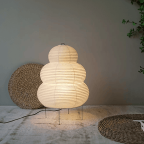 LumiSabi - Artistic Wabi Sabi Rice Paper Floor Lamp with Adjustable Stand