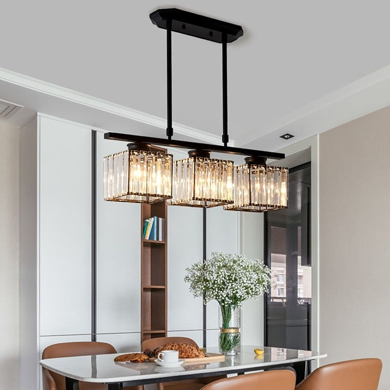 LuxeLume – Modern Crystal -Light Pendant Chandelier for Dining Room & Kitchen